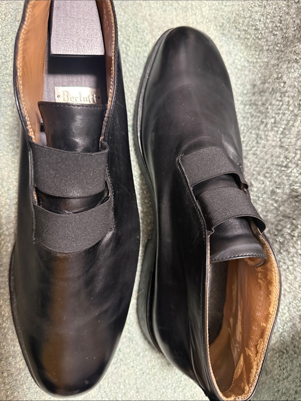 “To Boot New York” Black Leather Boot with Embossed Shield Logo